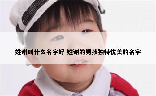 姓谢叫什么名字好 姓谢的男孩独特优美的名字